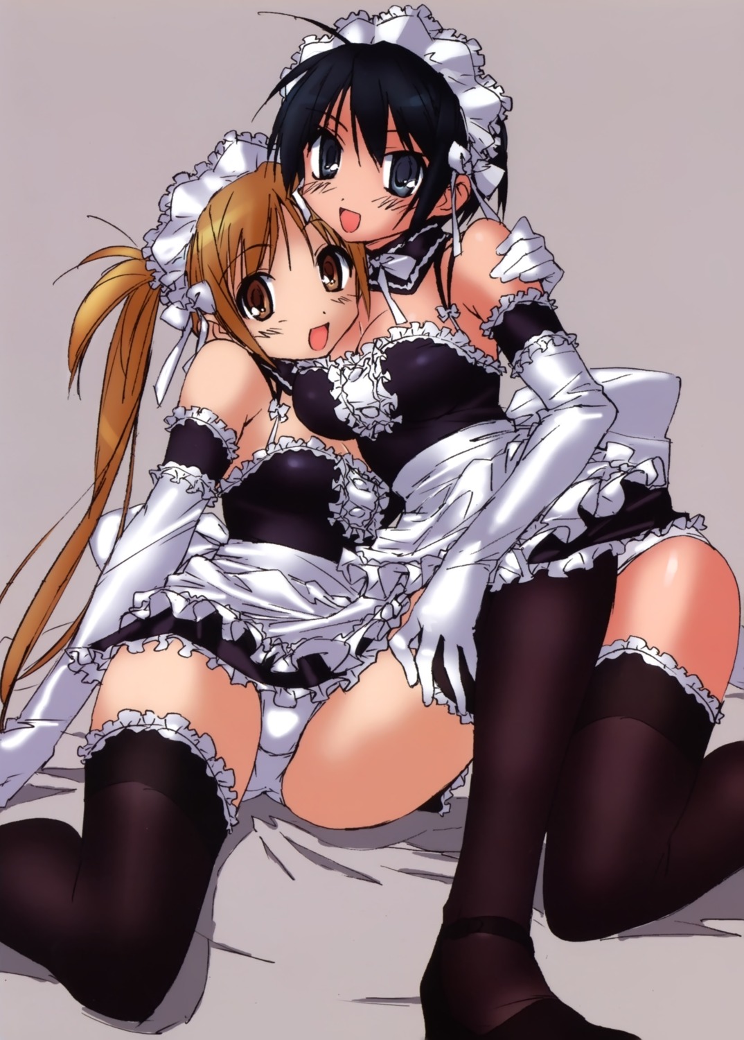 cleavage he_is_my_master maid pantsu sawatari_izumi sawatari_mitsuki takamura_kazuhiro thighhighs