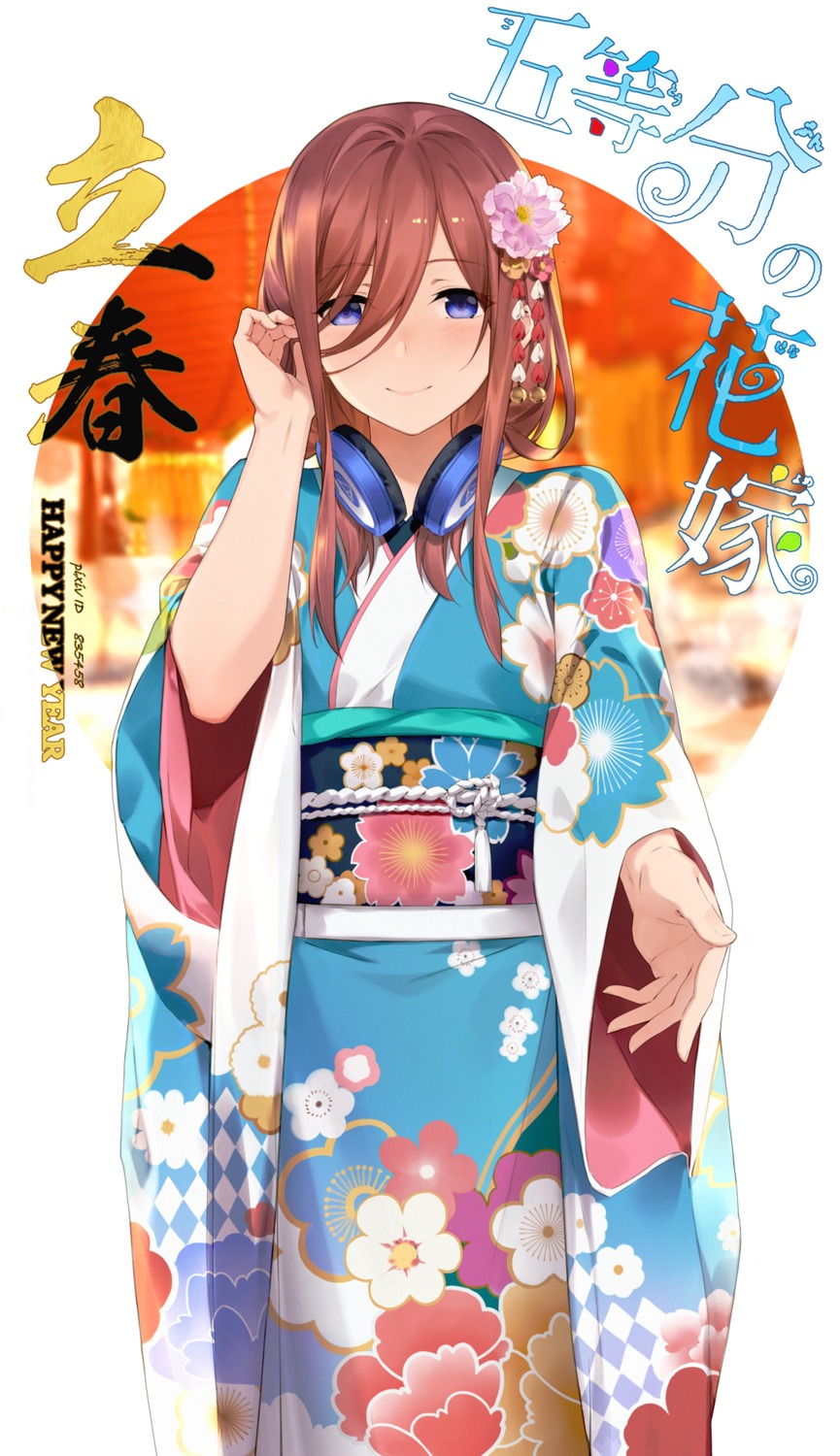 5-toubun_no_hanayome headphones kimono nakano_miku yijian_ma