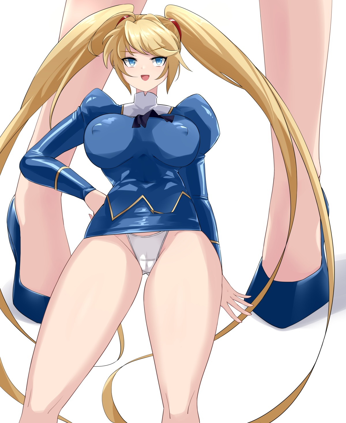 agent_aika aika_(series) blue_delmo cameltoe erect_nipples heels pantsu sin_(pixiv17875500) skirt_lift thong uniform