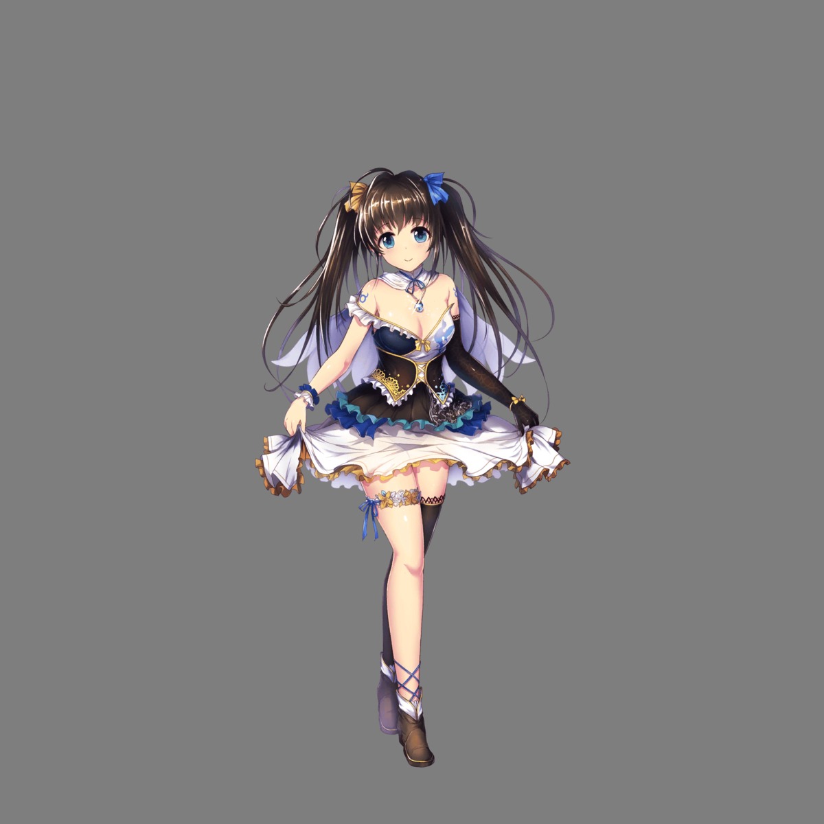 cleavage garter heels hoshi_no_girls_odyssey skirt_lift tattoo thighhighs transparent_png