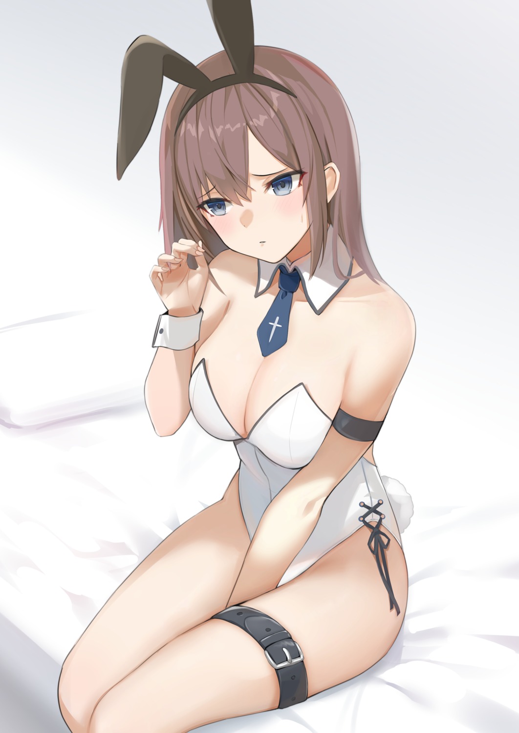 animal_ears bee_doushi bunny_ears bunny_girl cleavage garter no_bra tail