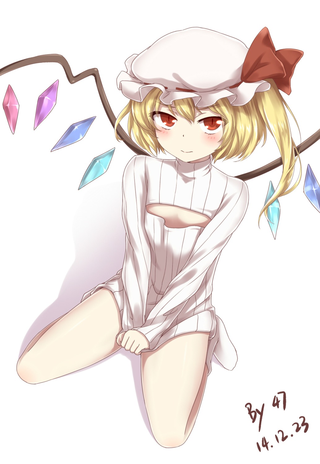 00047 cleavage flandre_scarlet sweater touhou wings