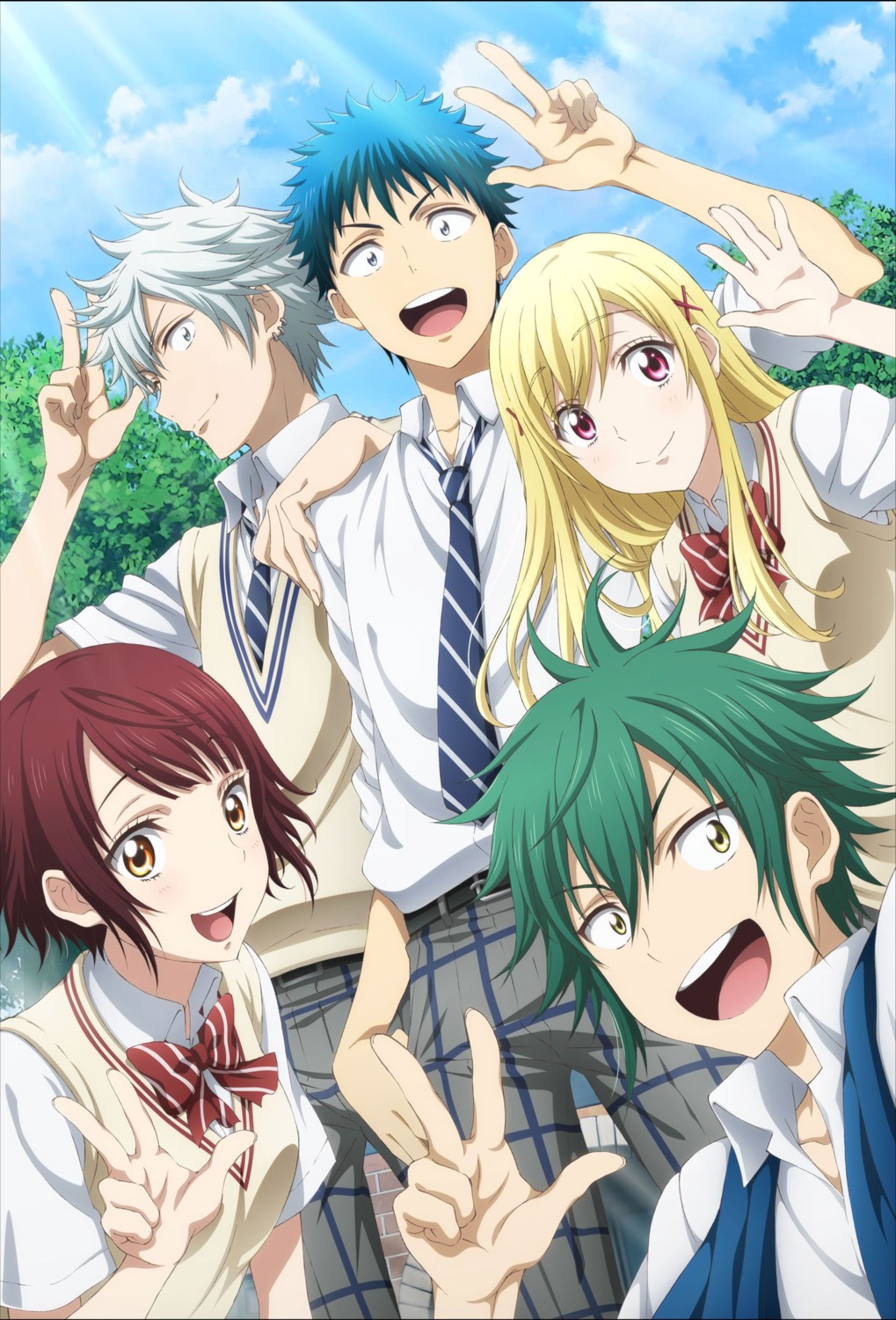 itou_miyabi miyamura_toranosuke seifuku shiraishi_urara sweater tsubaki_kentarou yamada-kun_to_7-nin_no_majo yamada_ryuu