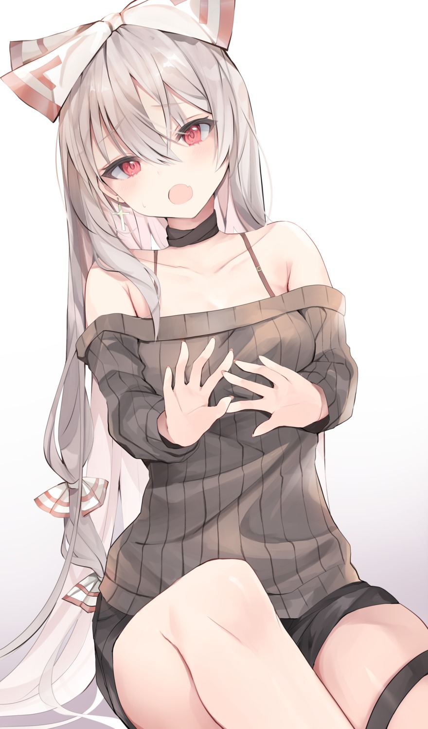 fujiwara_no_mokou garter hiiro60 sweater touhou