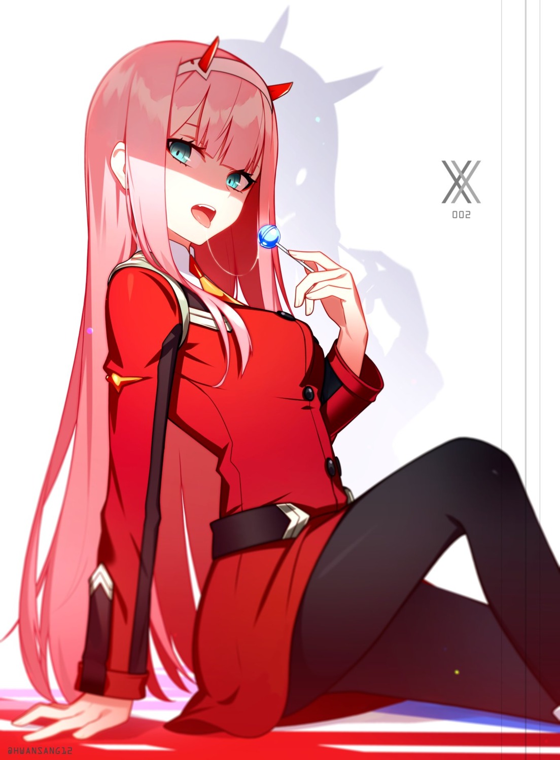 darling_in_the_franxx horns hwansang pantyhose uniform zero_two_(darling_in_the_franxx)