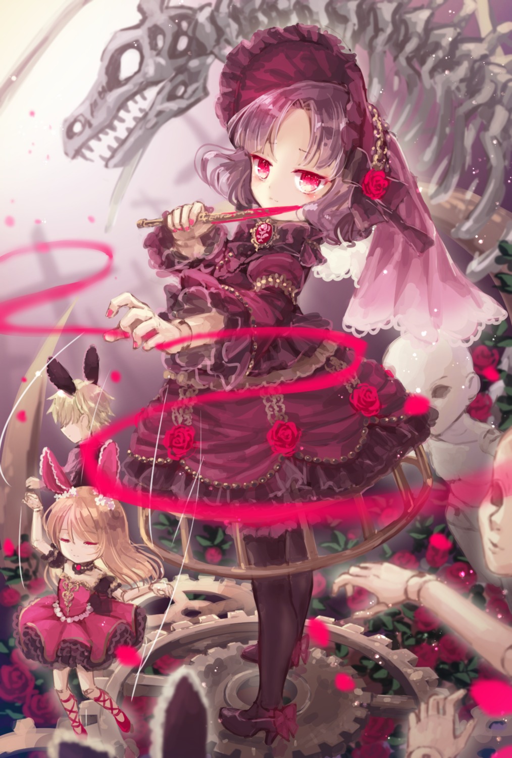 animal_ears bunny_ears dress gothic_lolita heels lolita_fashion weapon yumeichigo_alice