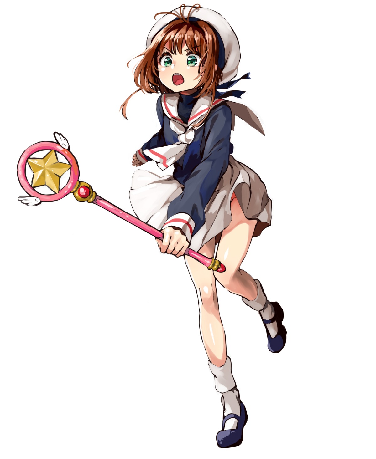 card_captor_sakura kinomoto_sakura pomu seifuku weapon