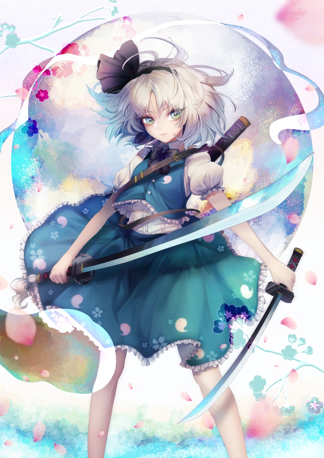 garan_co konpaku_youmu myon skirt_lift sword touhou