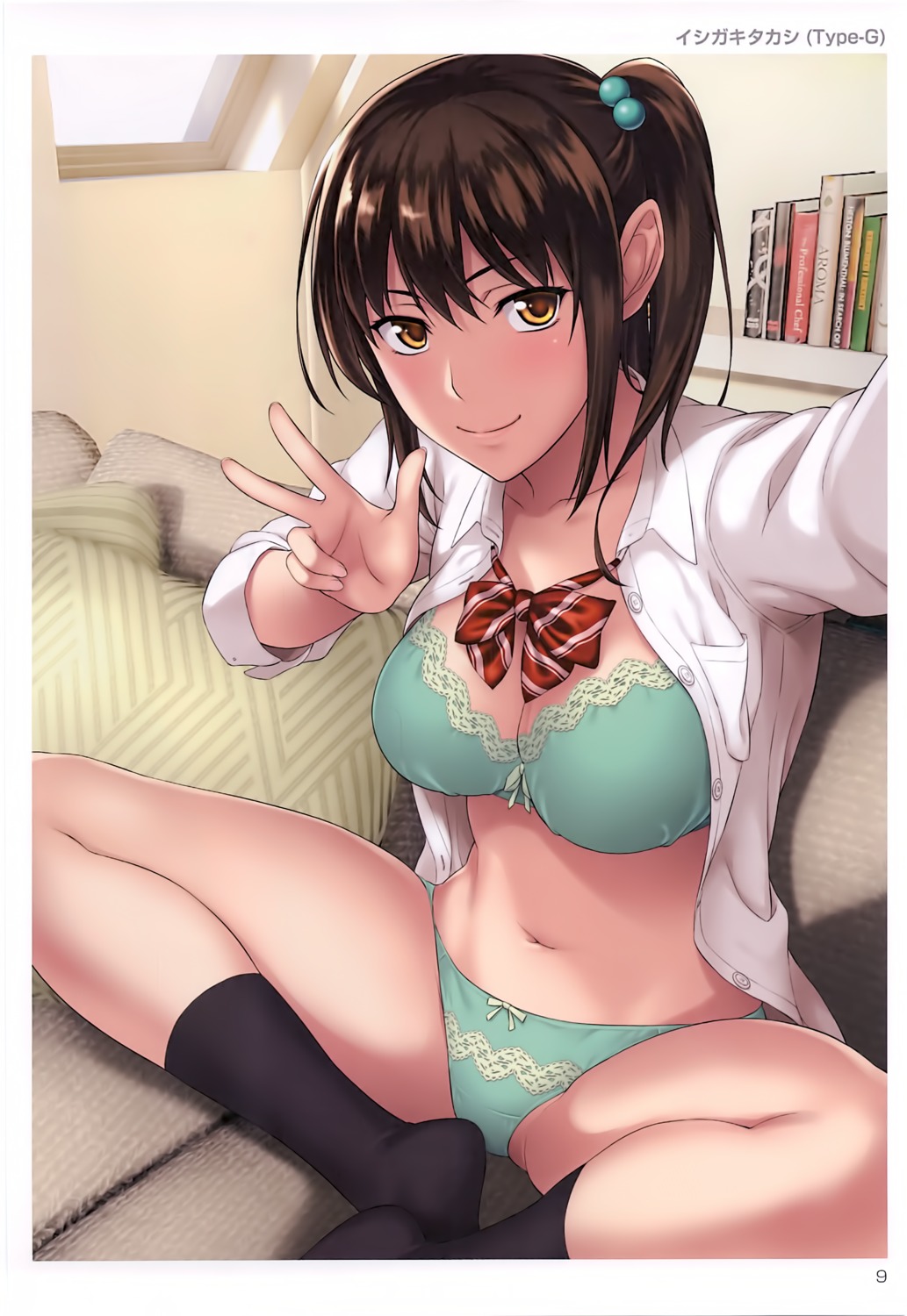 bra cleavage ishigaki_takashi open_shirt overfiltered pantsu seifuku toranoana