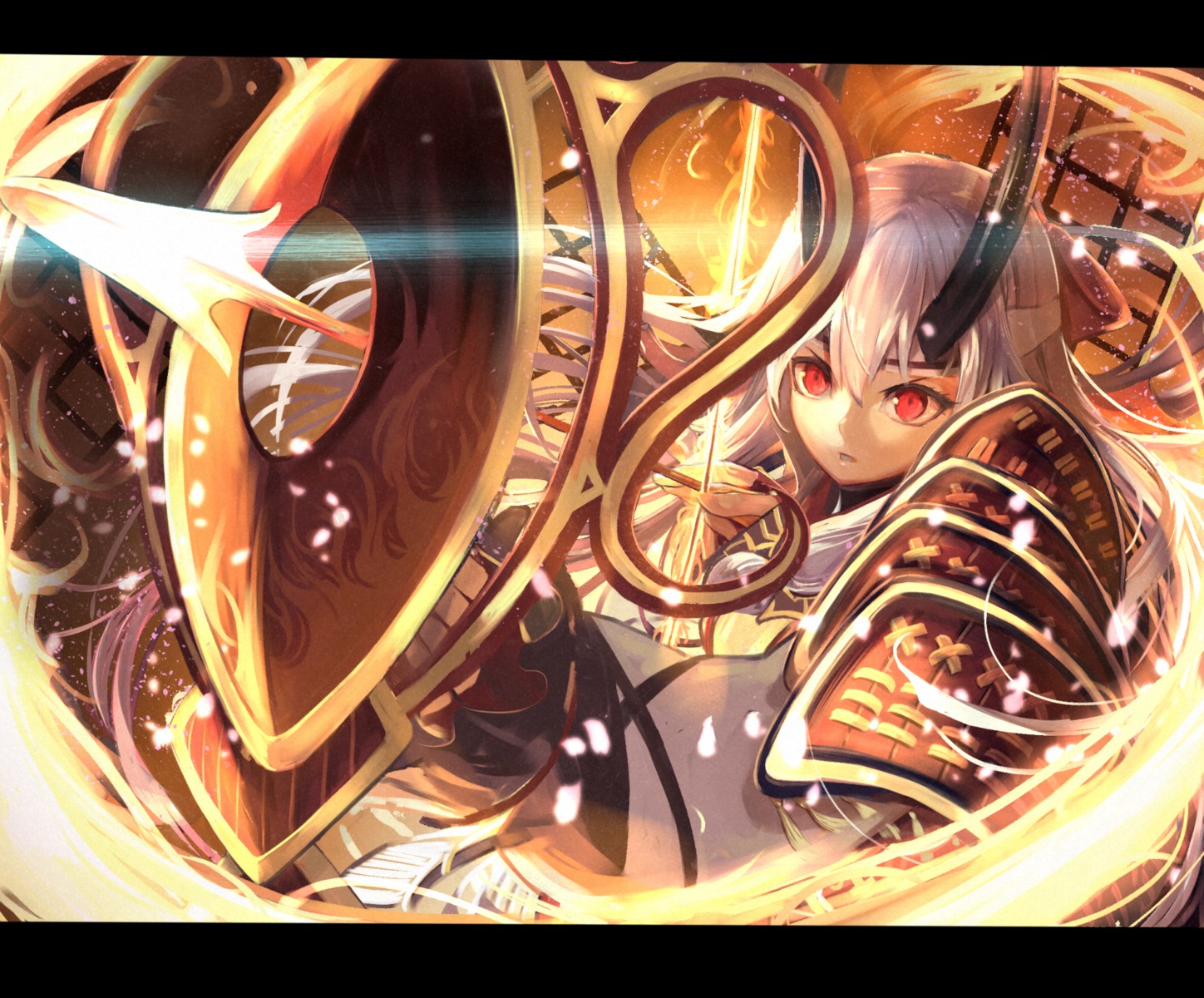 11ryo5 armor fate/grand_order horns tomoe_gozen_(fate/grand_order) weapon