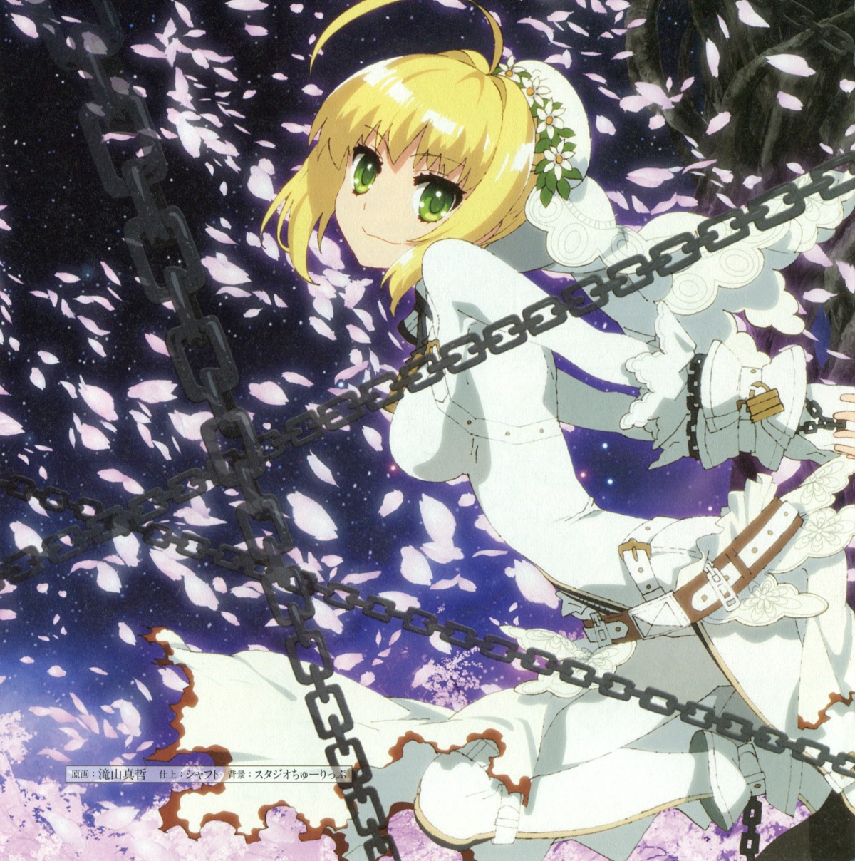 bleed_through fate/extra fate/extra_ccc fate/stay_night paper_texture saber_bride saber_extra type-moon