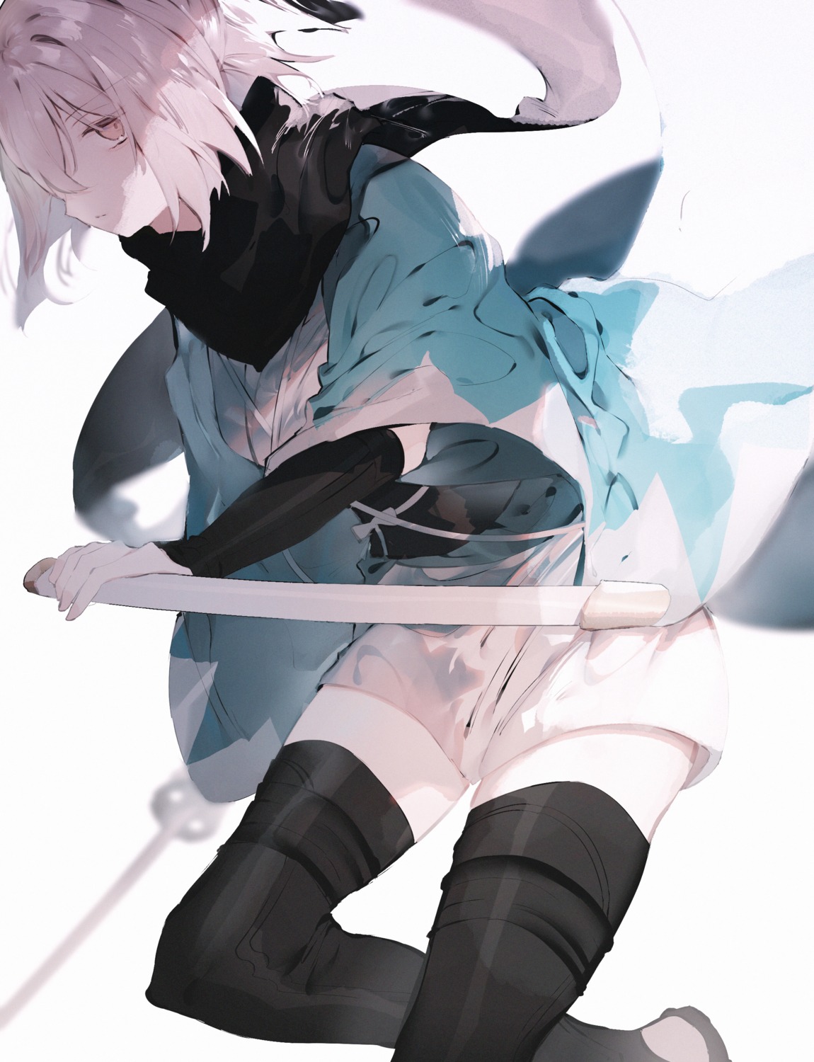 japanese_clothes leo_(feeling_goooood) sword thighhighs