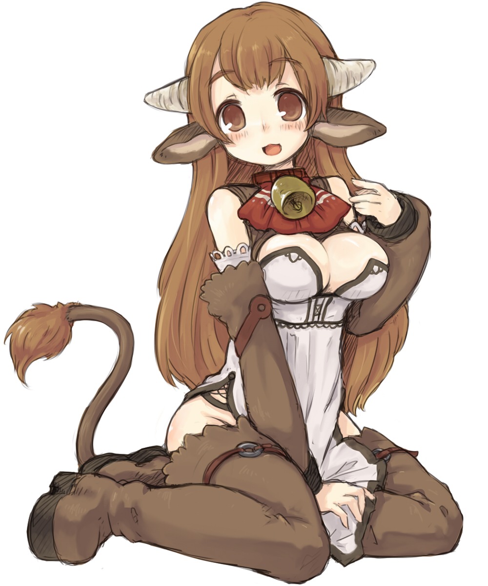 7010 animal_ears cleavage horns tail thighhighs