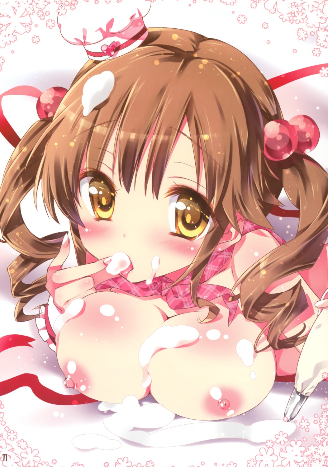 breasts cream kamiya_maneki manekineko nipples stitchme the_idolm@ster the_idolm@ster_cinderella_girls totoki_airi