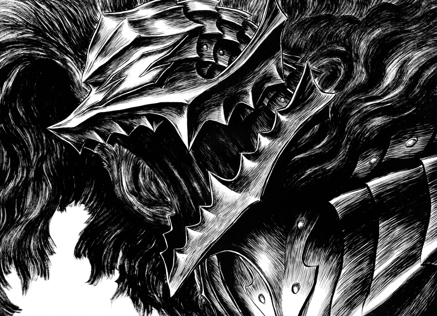 berserk male monochrome monster