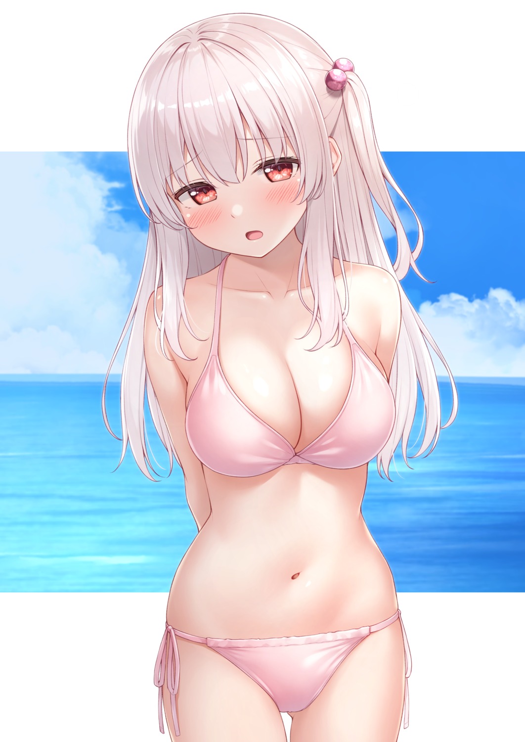 bikini cleavage karutamo swimsuits tissue-chan