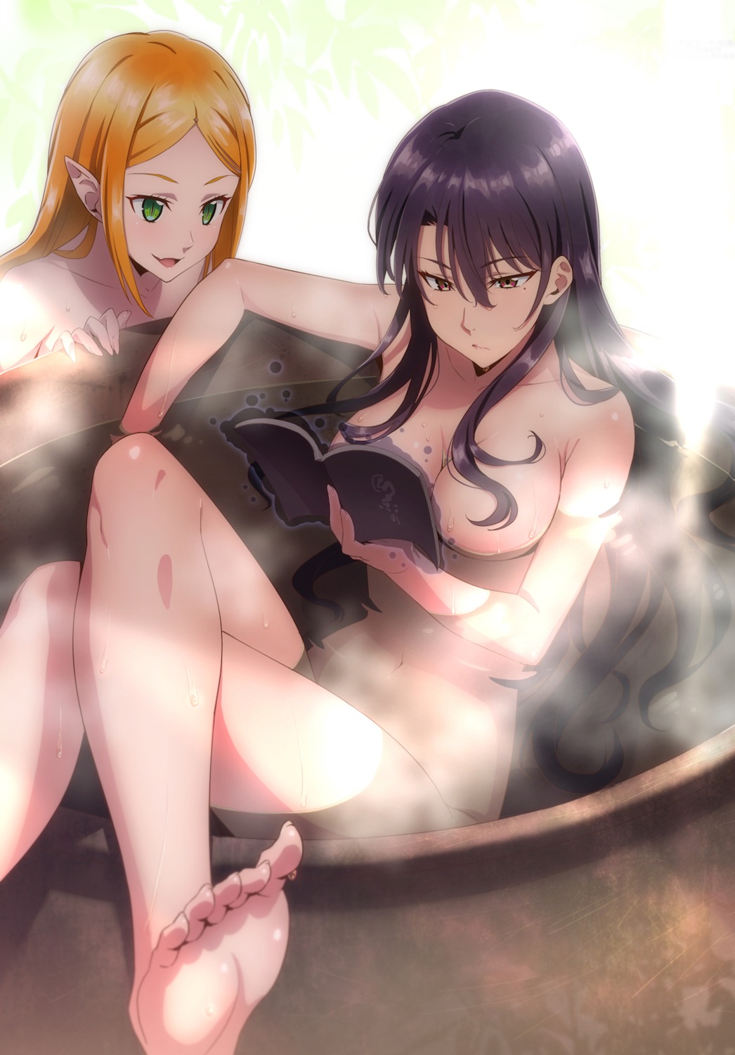 bathing feet naked pointy_ears puma_(hyuma1219) wet