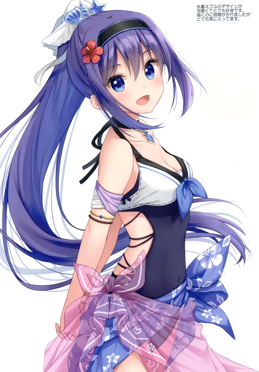 anz32 cleavage ogami_mifuyu princess_connect princess_connect!_re:dive see_through swimsuits