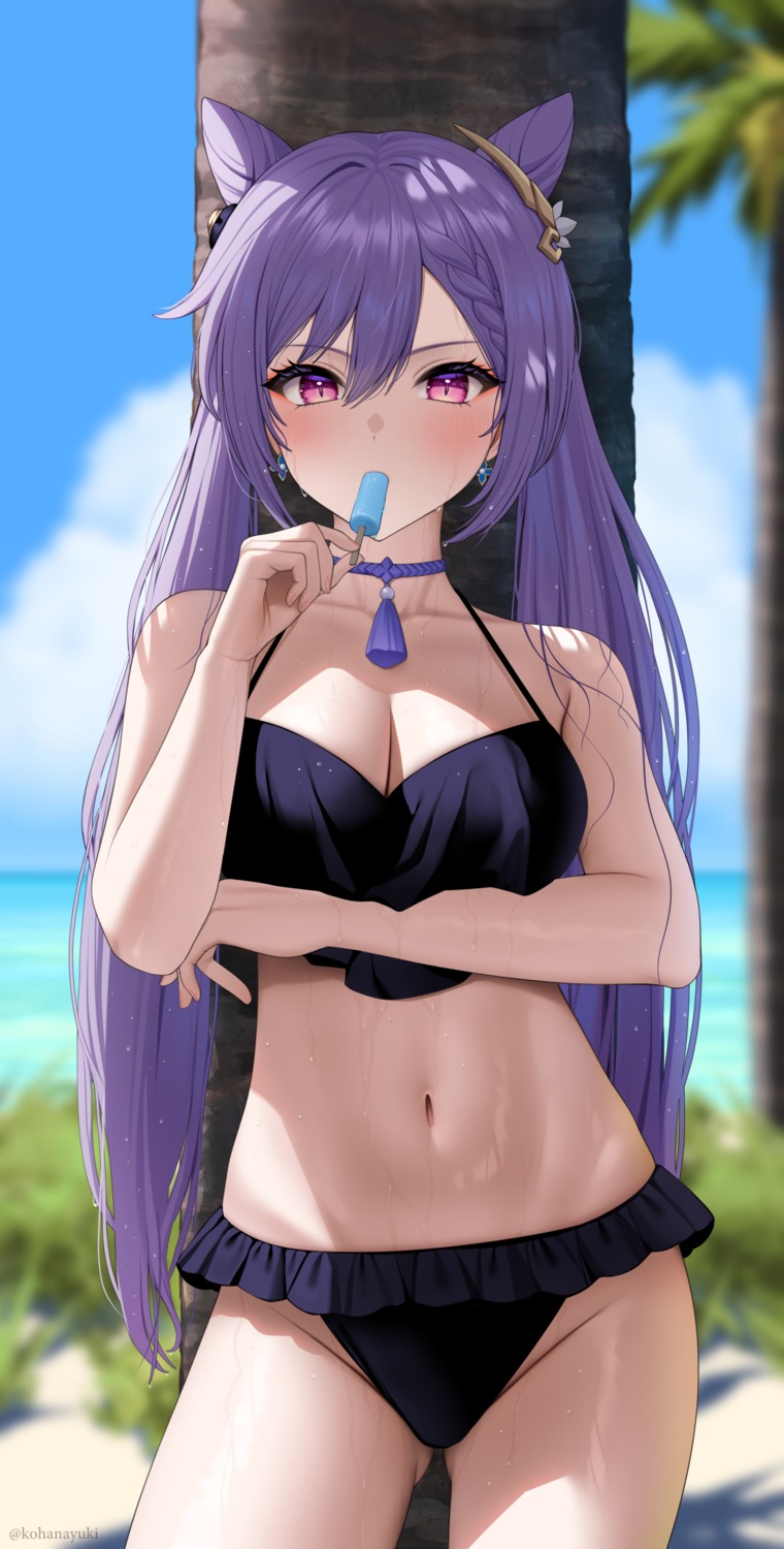 bikini genshin_impact keqing kohanayuki swimsuits