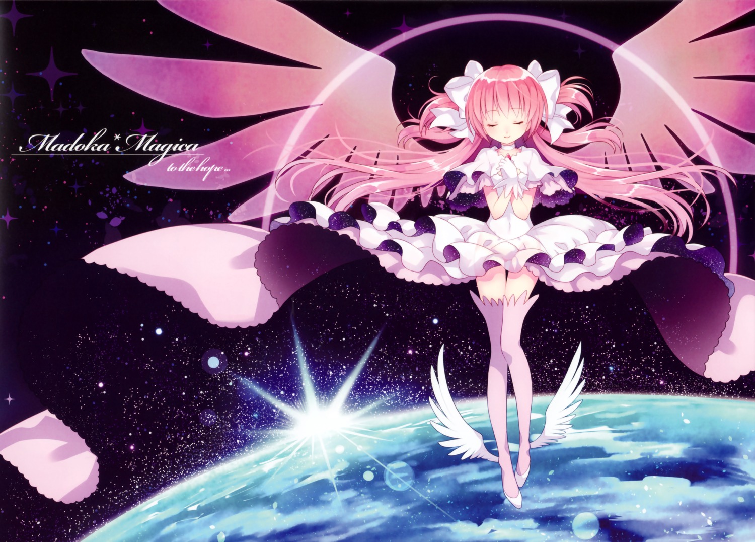 dress kaname_madoka lolita_fashion mahou_shoujo_madoka_magica thighhighs w.label wasabi_(sekai) wings