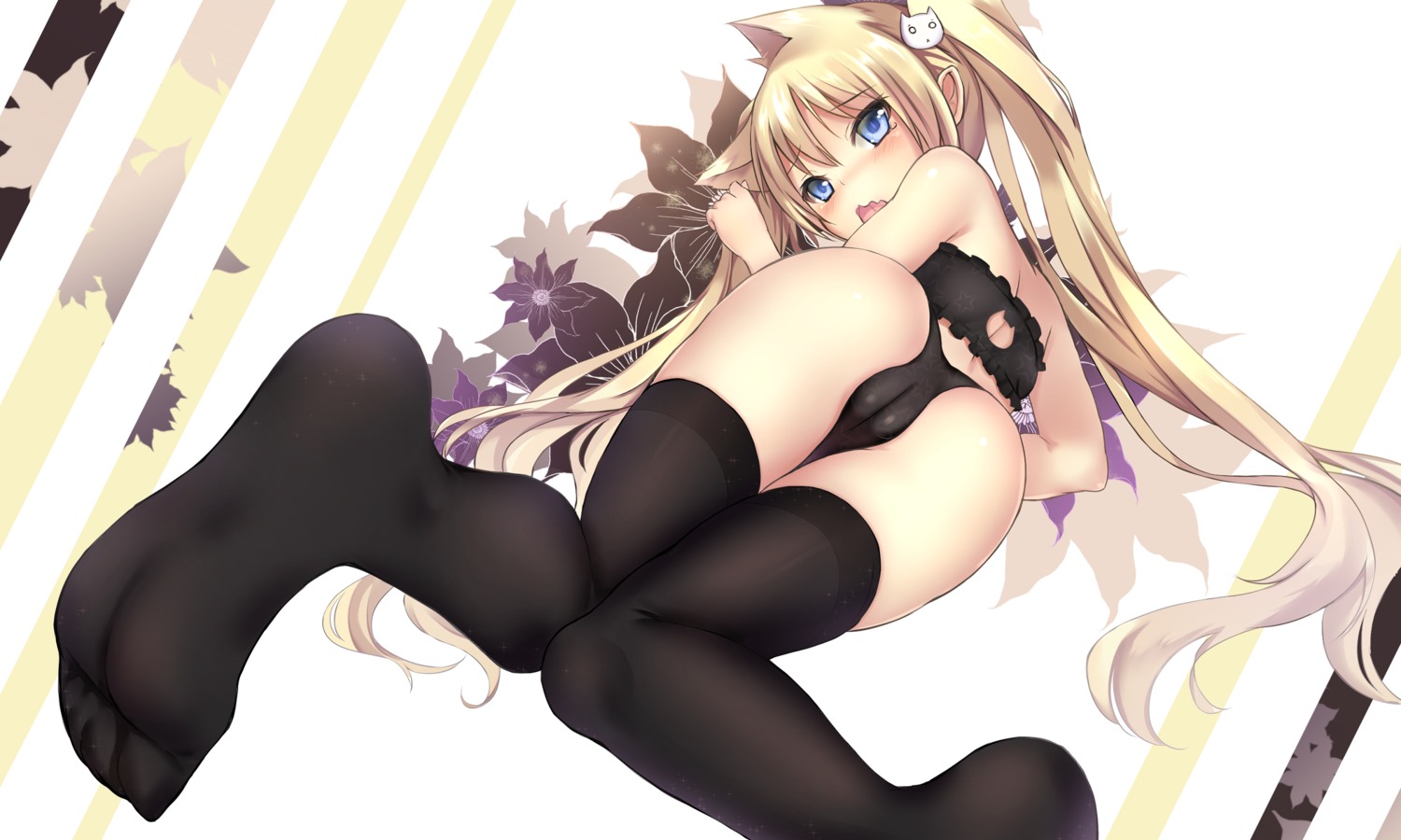 animal_ears ass cameltoe dk_senie feet lingerie pantsu thighhighs