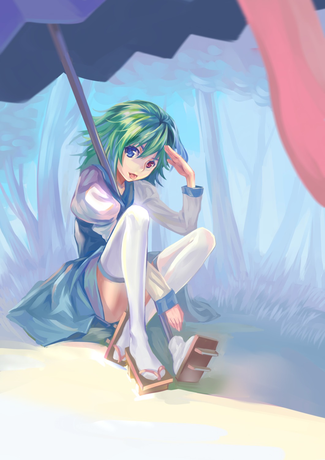 heterochromia tatara_kogasa thighhighs touhou xiamianliele