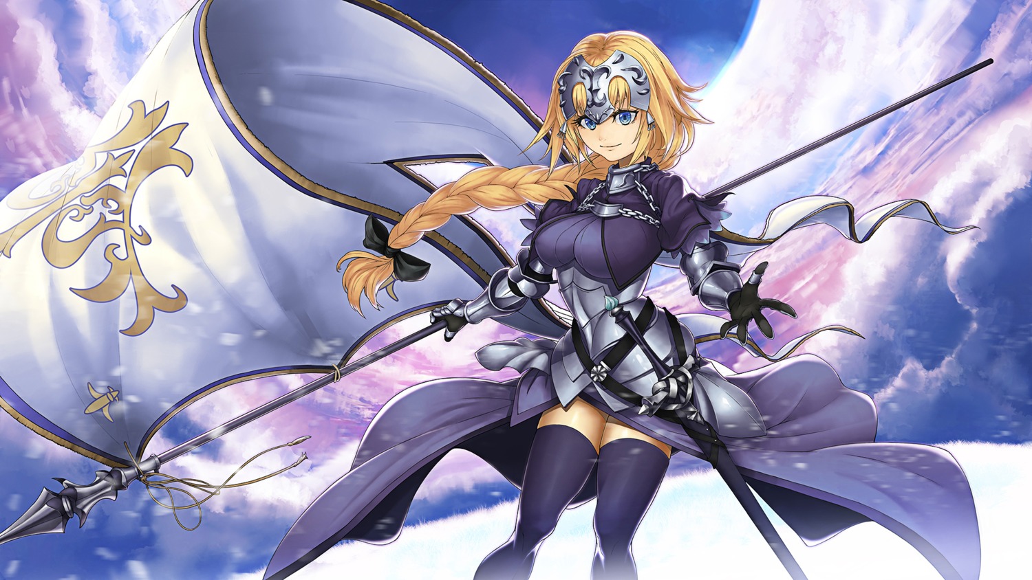 srsojiro fate/apocrypha fate/grand order fate/stay night jeanne d'arc  jeanne d'arc (fate) armor sword thighhighs wallpaper | #417657 