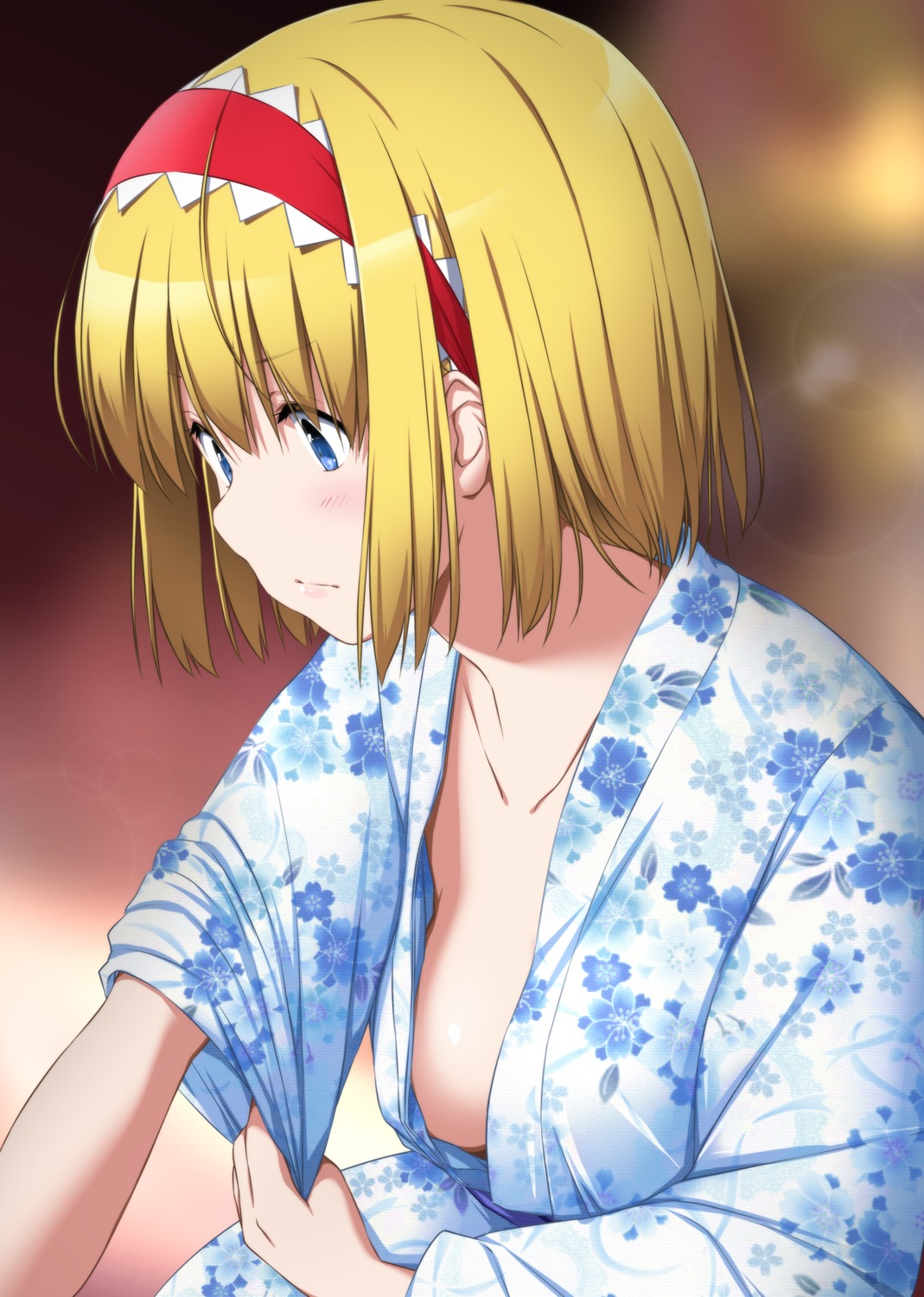 alice_margatroid no_bra nori_tamago open_shirt touhou yukata