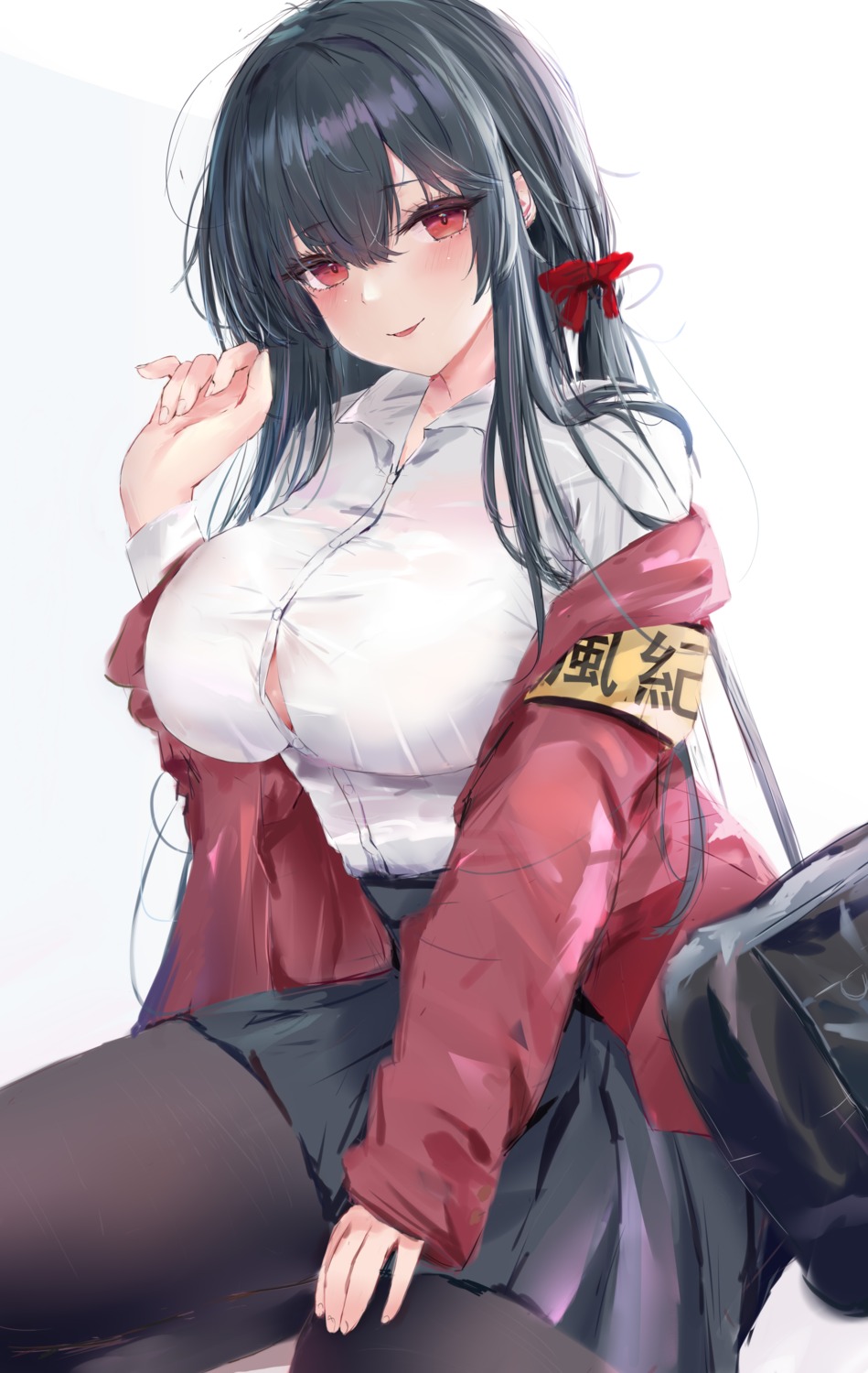 azur_lane lshiki pantyhose see_through seifuku sketch taihou_(azur_lane)