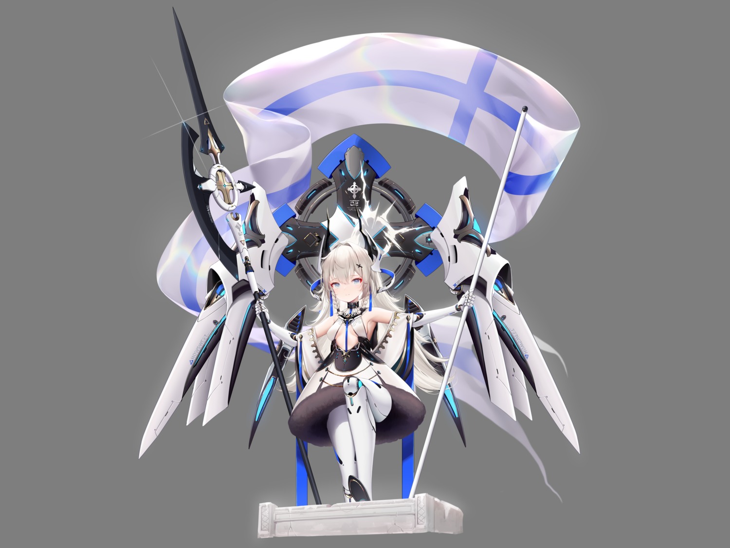 dress mecha_musume no_bra taitai weapon