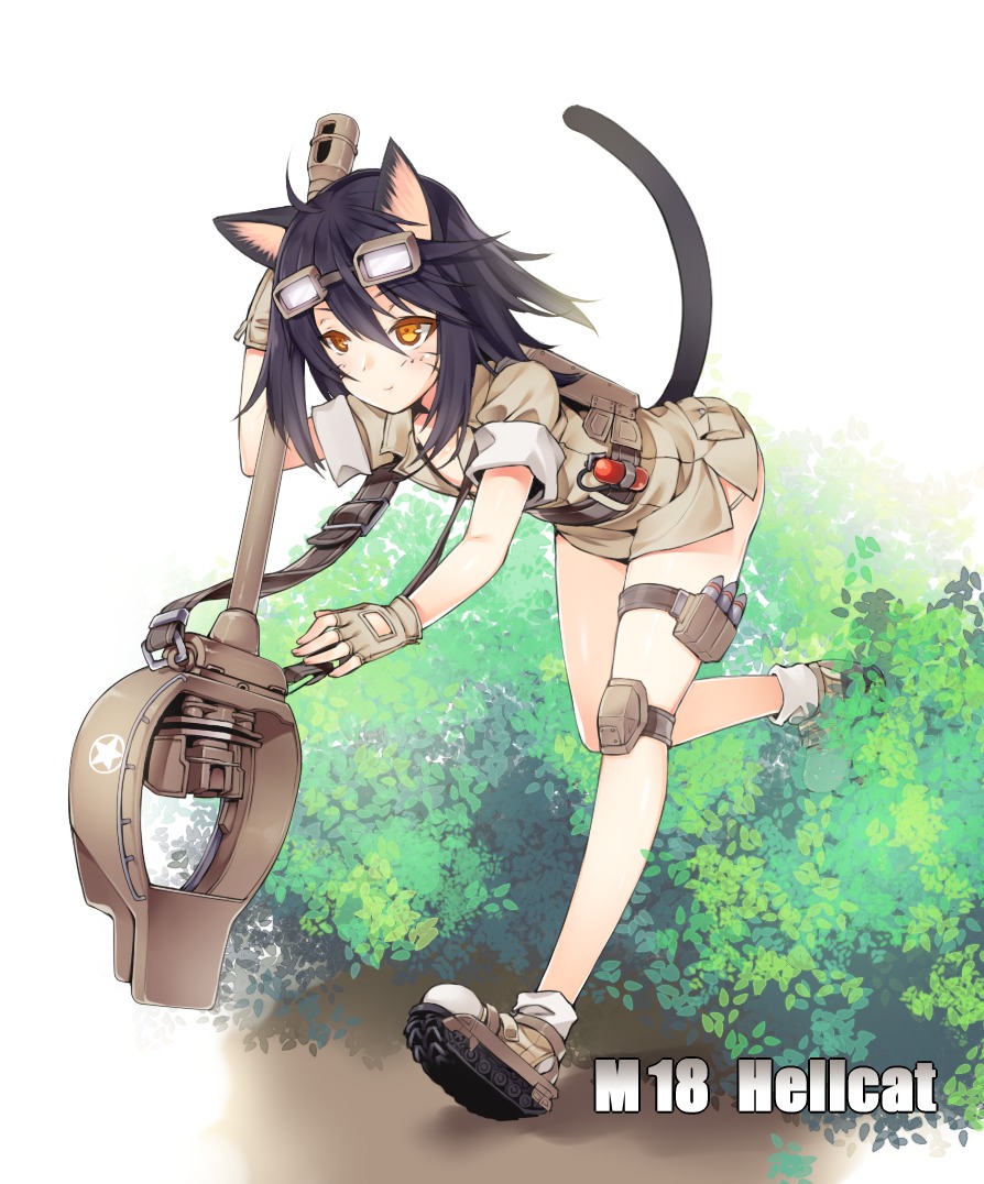 animal_ears gun kuronell mecha_musume nekomimi tail