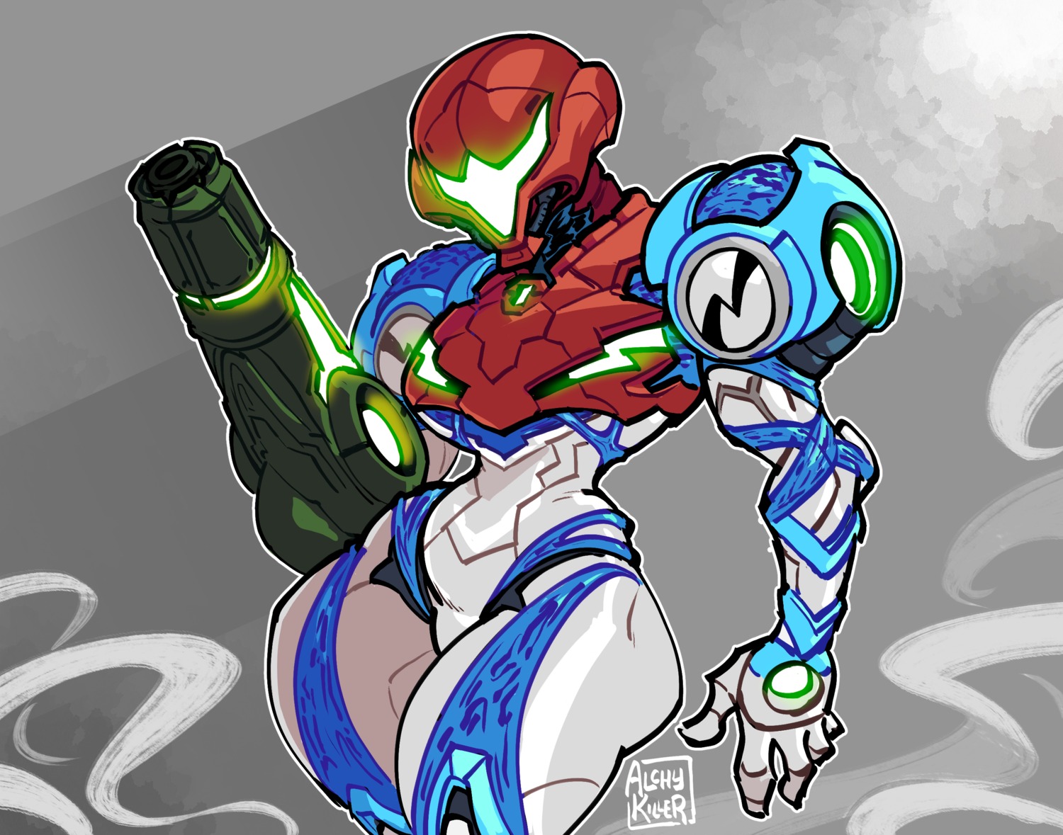 alchykiller armor bodysuit metroid metroid_dread samus_aran weapon