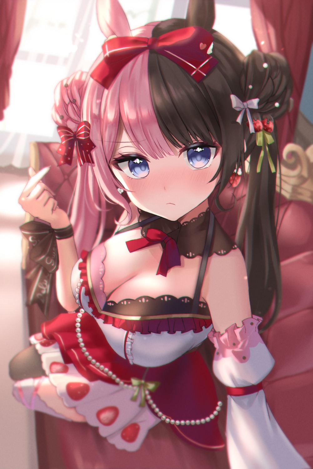 dress iris_black_games reityana tachibana_hinano thighhighs vspo!