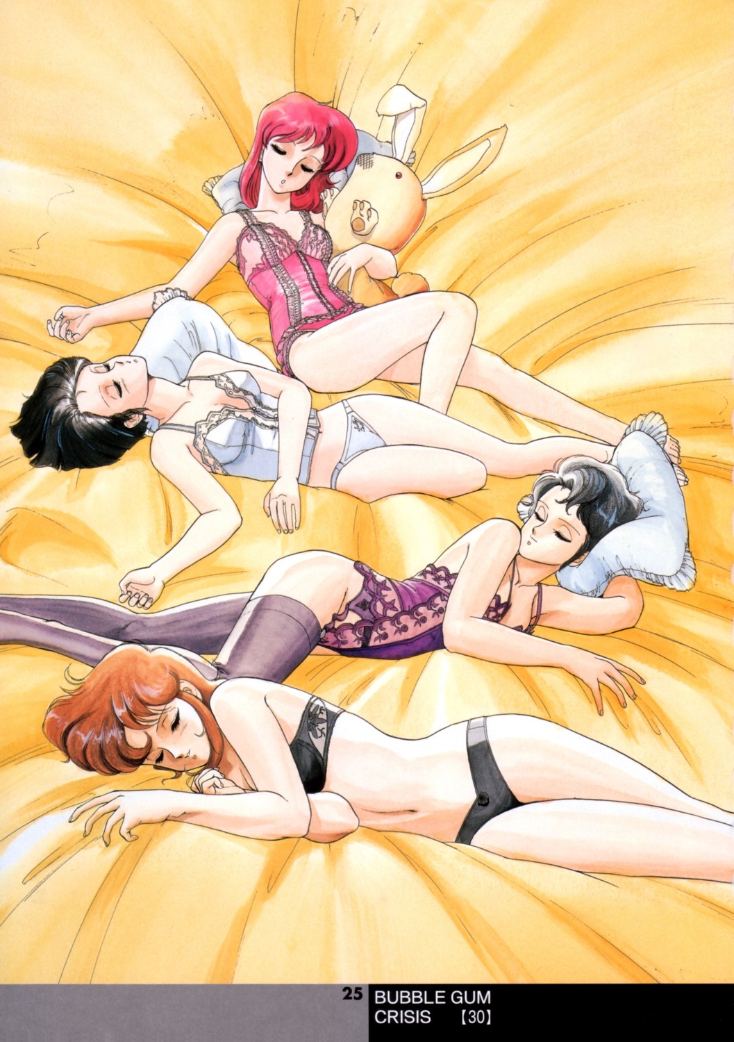 asagiri_priscilla bra bubblegum_crisis lingerie nene_romanova pantsu sonoda_kenichi sylia_stingray thighhighs yamazaki_linna