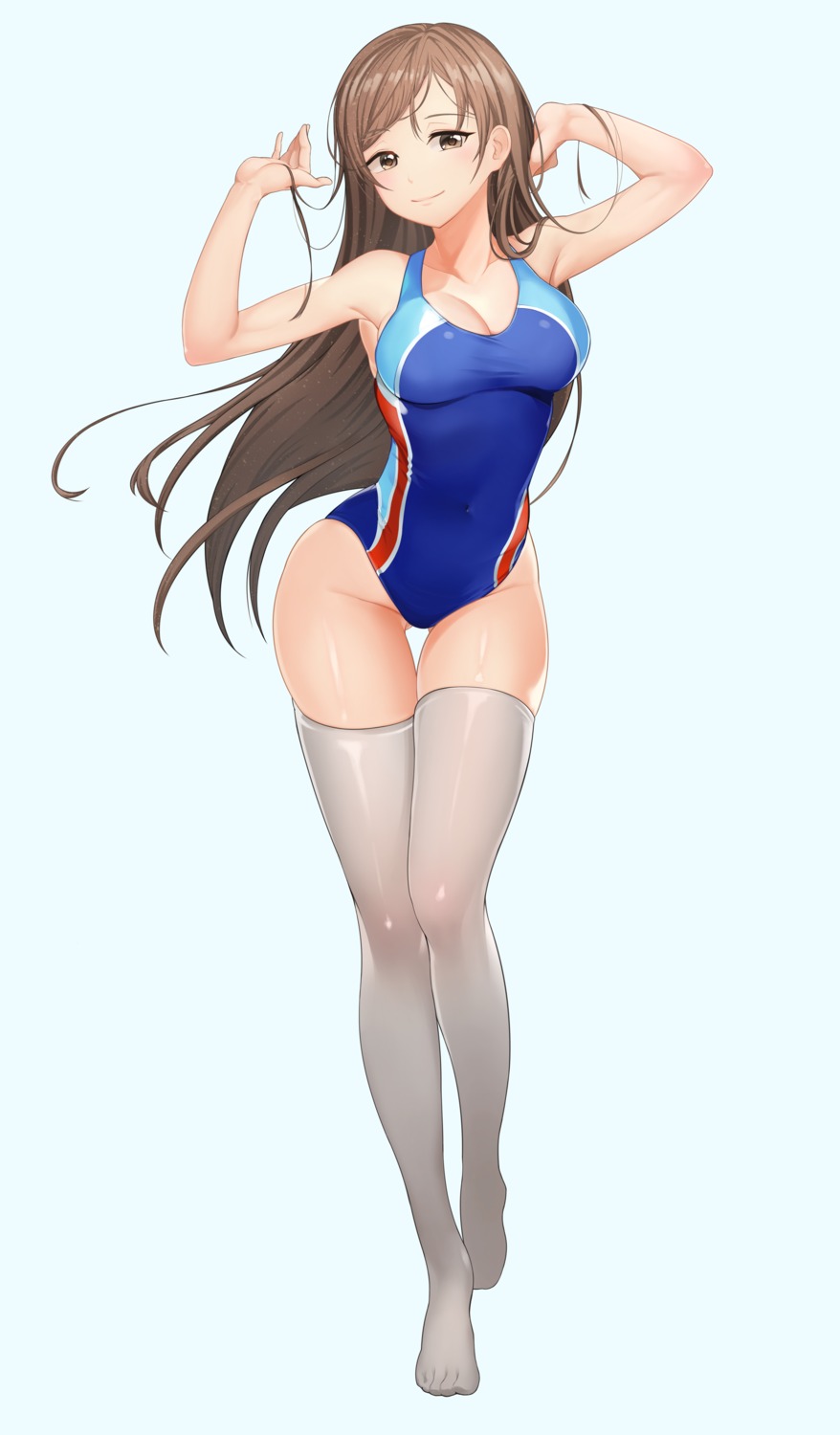 cleavage dopamine70 nitta_minami swimsuits the_idolm@ster the_idolm@ster_cinderella_girls thighhighs