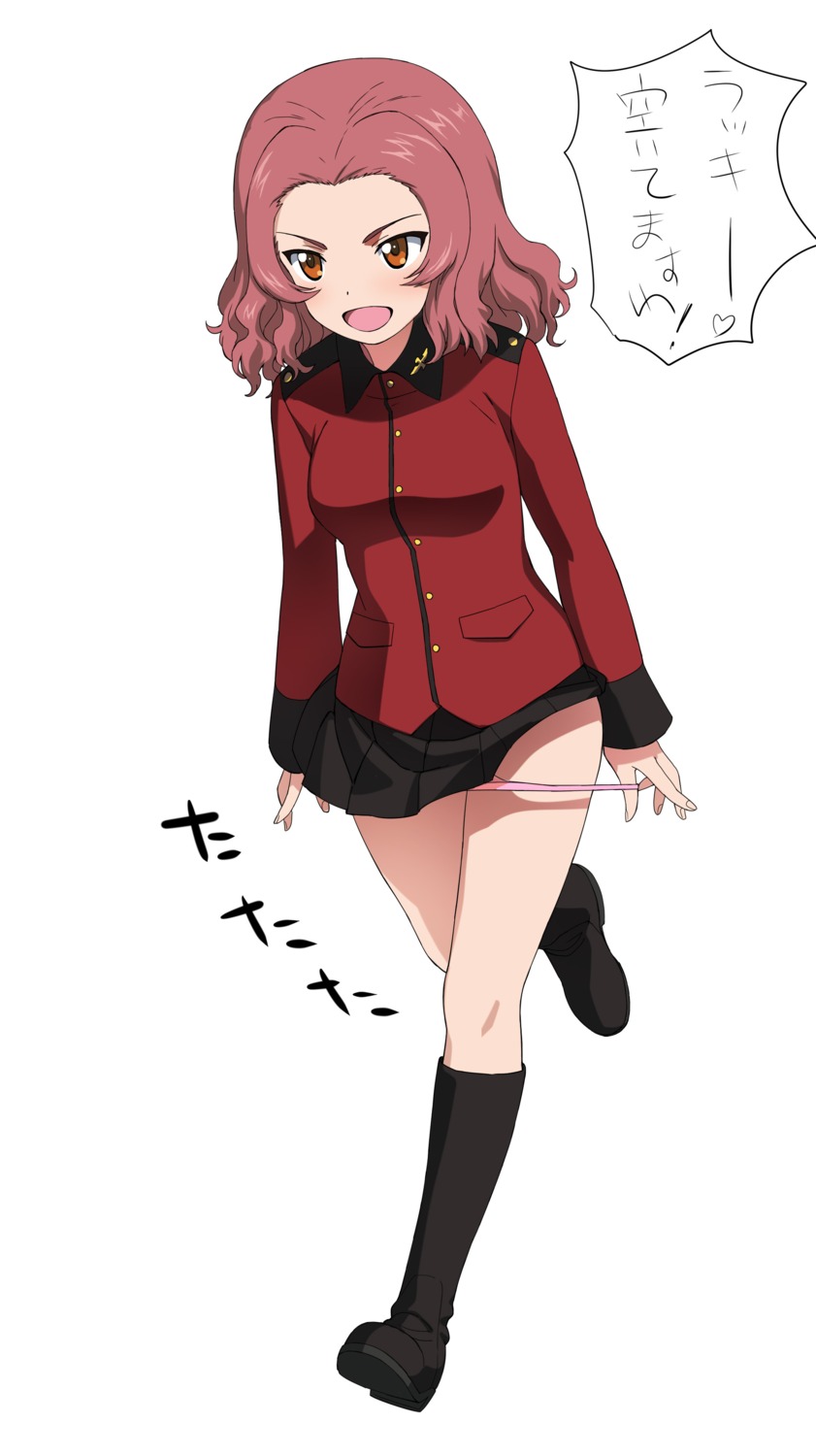 a1 girls_und_panzer initial-g panty_pull rosehip uniform