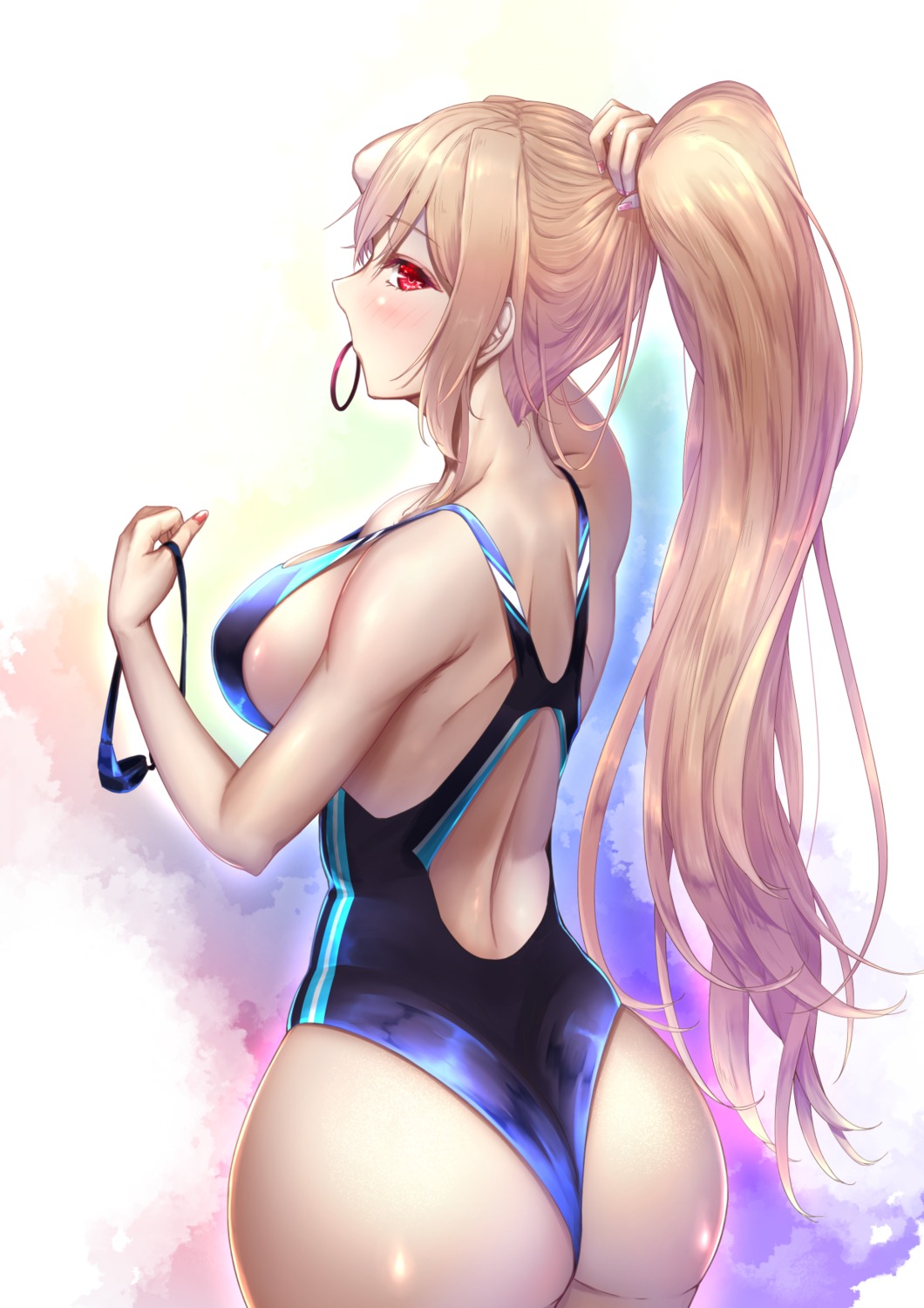 ass furen_e_lustario nijisanji shiroshisu swimsuits