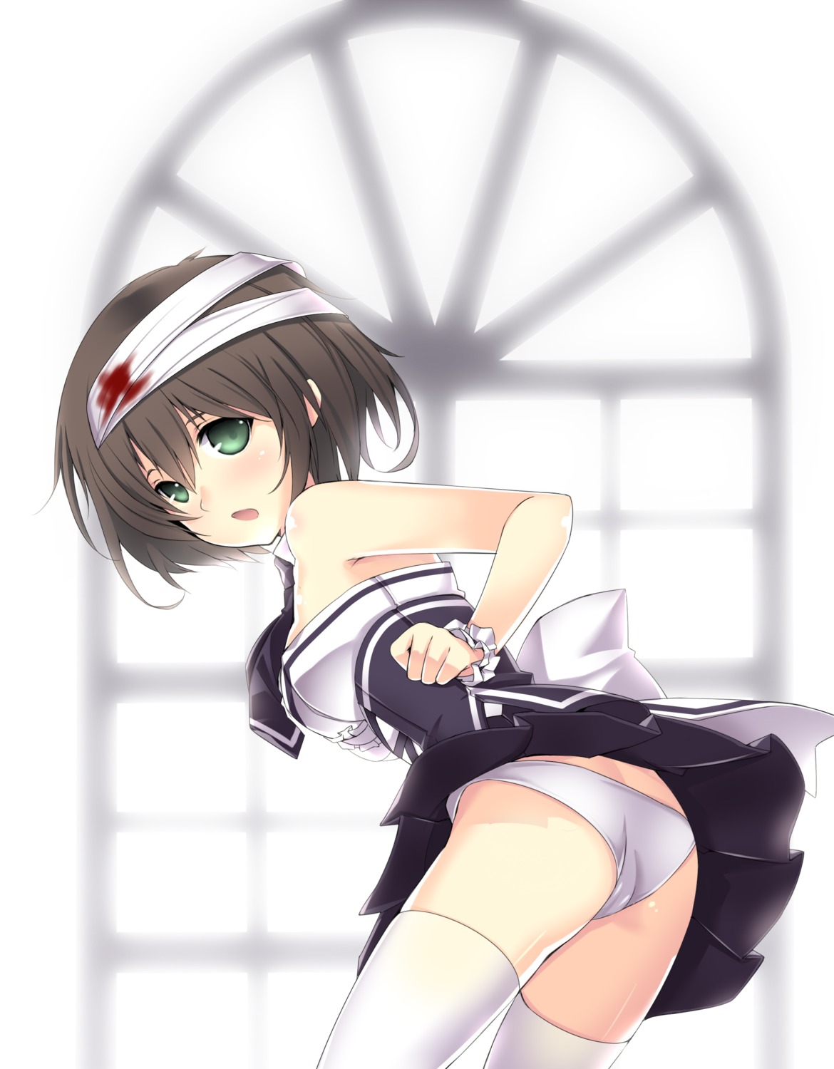 ass bandages blood kuronell loli pantsu skirt_lift thighhighs