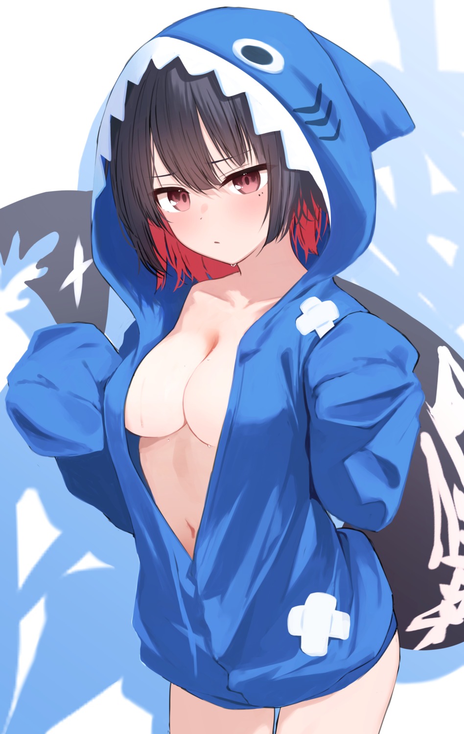 ellen_joe memekko no_bra open_shirt tail zenless_zone_zero