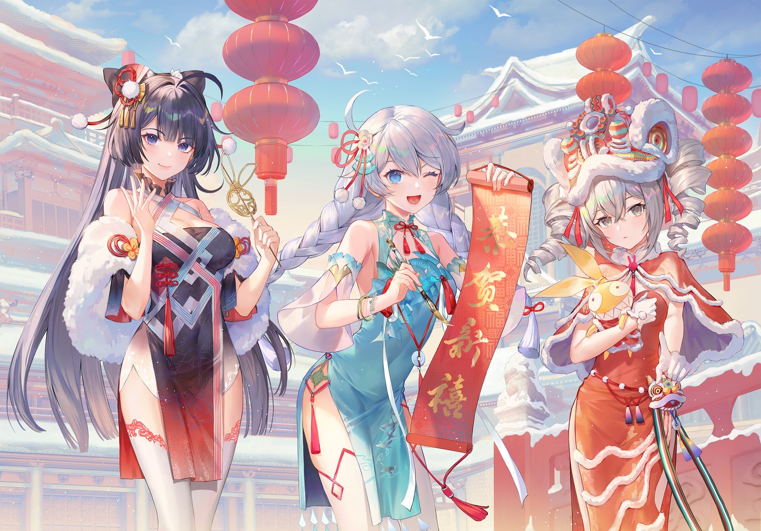 benghuai_xueyuan bronya_zaychik chinadress criin honkai_impact kiana_kaslana raiden_mei thighhighs