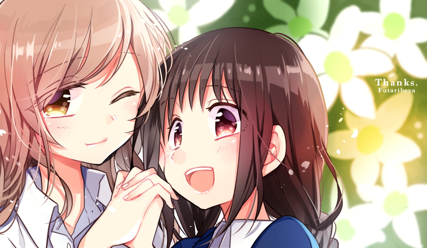 futaribeya kawawa_sakurako seifuku yamabuki_kasumi yukiko yuri