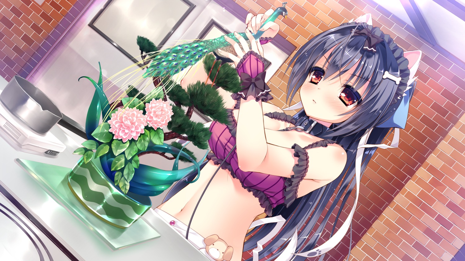 animal_ears cleavage game_cg inumimi inuyama_michiyo maid rubi-sama skyfish_poco tail wan_nyan_a_la_mode!