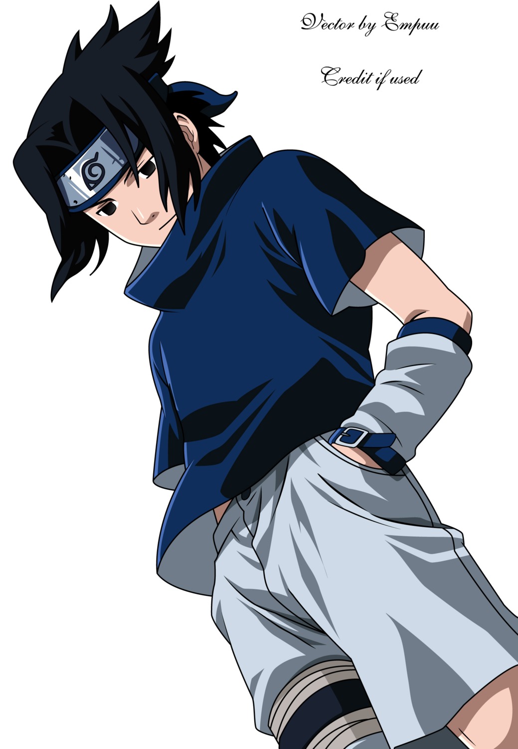 male naruto uchiha_sasuke vector_trace watermark