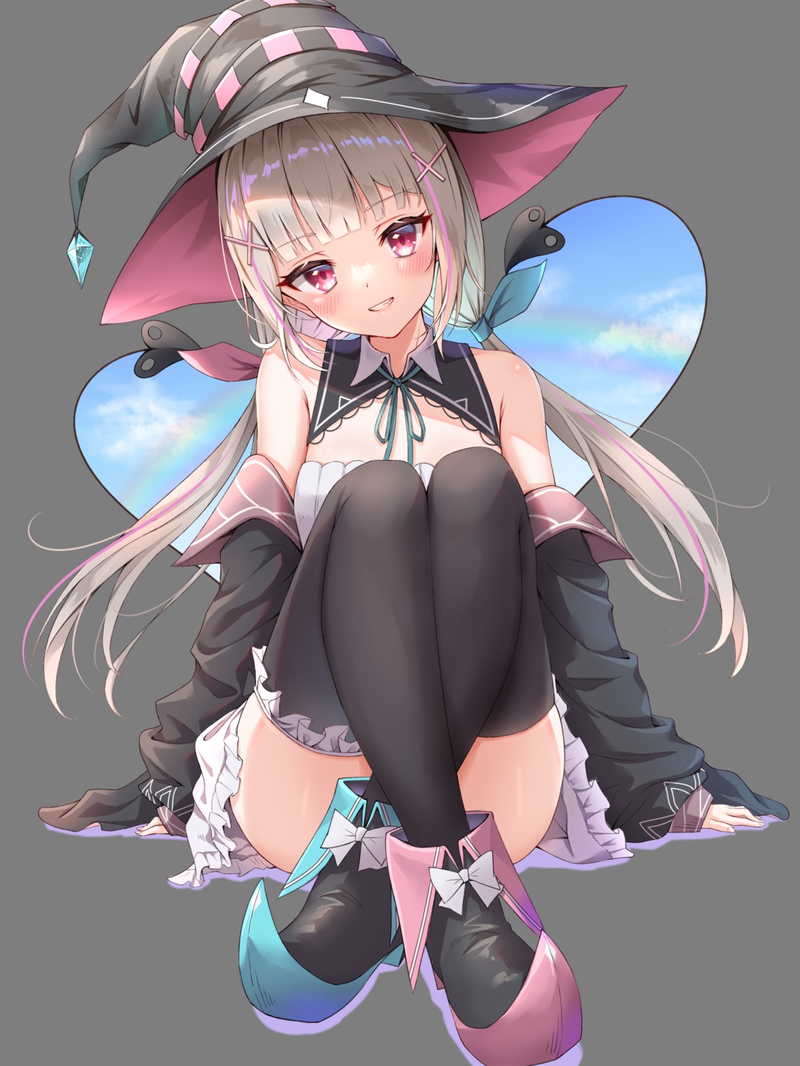 skirt_lift thighhighs toki_(toki_ship8) witch