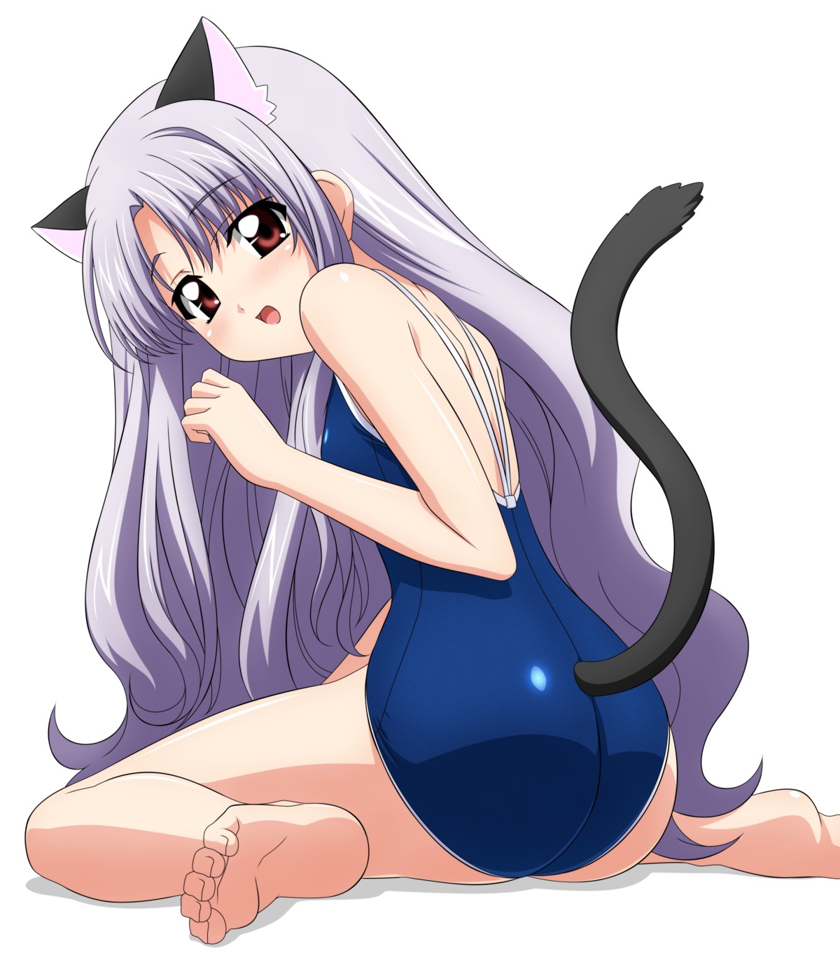 animal_ears azmaria_hendric chrno_crusade nekomimi school_swimsuit swimsuits tail wave_ride