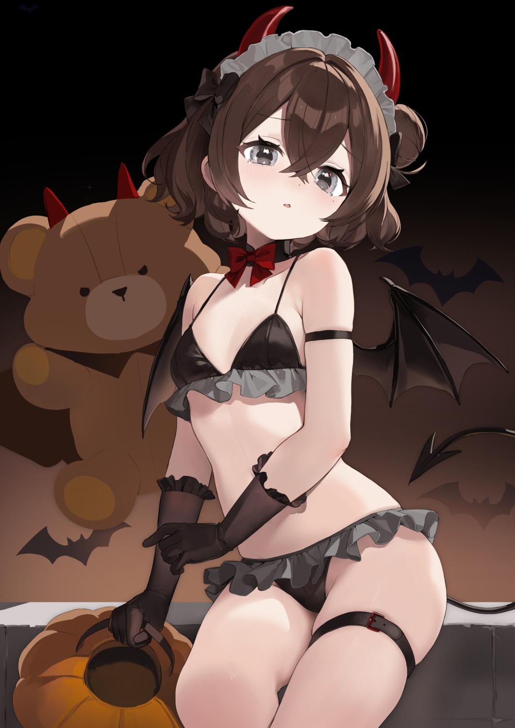 acidear bikini devil garter halloween horns loli maid swimsuits tail wings