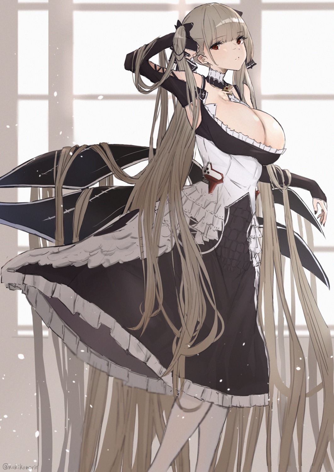 azur_lane formidable_(azur_lane) gothic_lolita kukikomori lolita_fashion no_bra skirt_lift