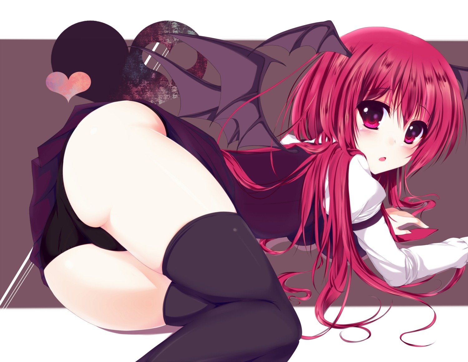 ass koakuma kona_(pixiv1056283) pantsu thighhighs touhou wings