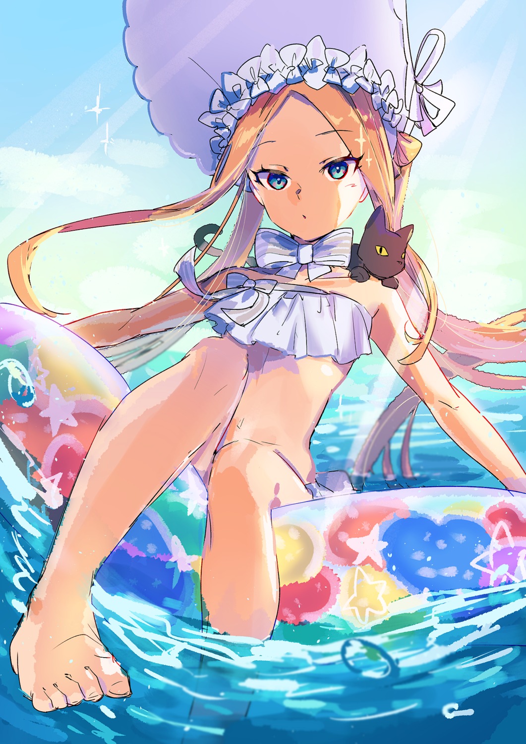 abigail_williams_(fate) bikini fate/grand_order feet neko sketch swimsuits thundergocchi wet