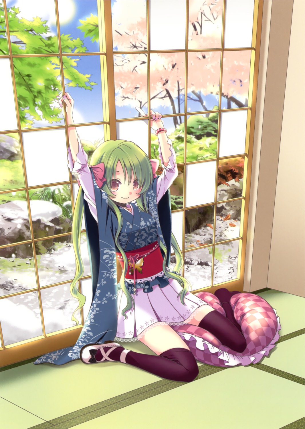 aoki_ume japanese_clothes thighhighs